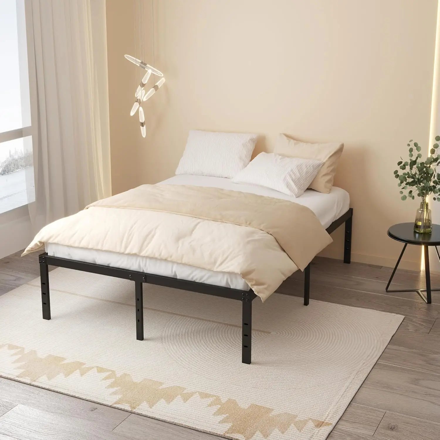 California King Bed Frames, 20 Inch Heavy Duty Metal Platform Support Up to 3000 lbs with steel Slat, No Box Spring Needed, Easy