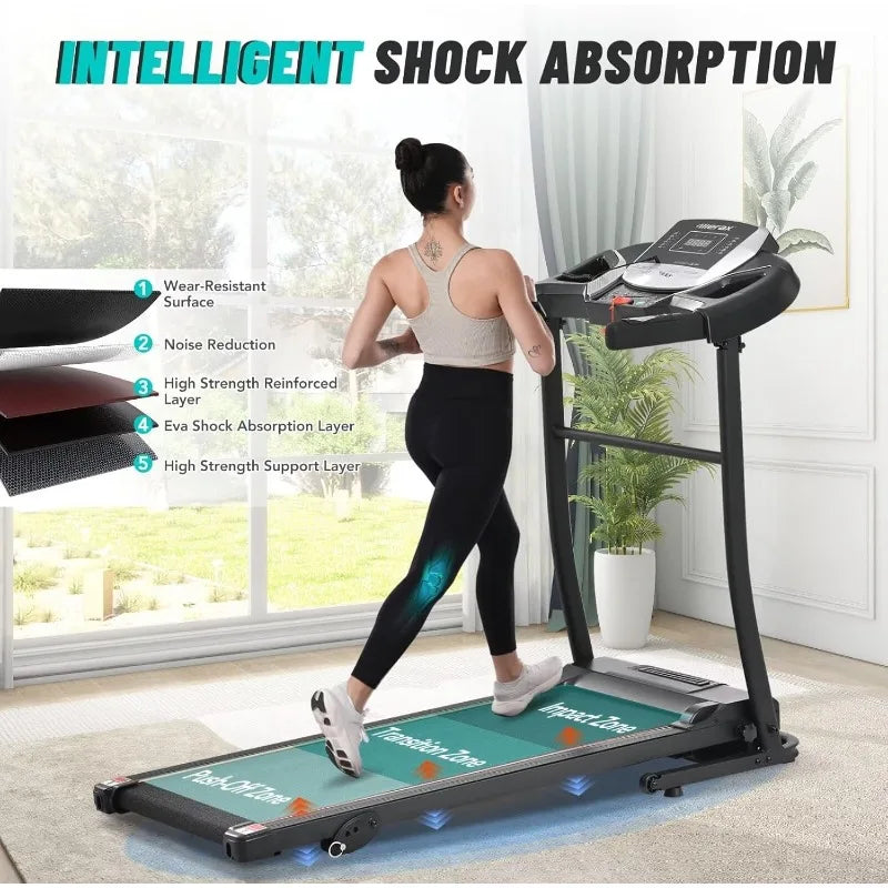 Merax Electric Folding Treadmill – Easy Assembly Fitness Motorized Running Jogging Machine with Speakers