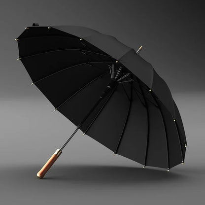 Luxury 16K Long Umbrella Men Windproof Wooden Automatic Umbrella Rain Women Strong Big Olycat Umbrella Sun Golf Parasol Outdoor