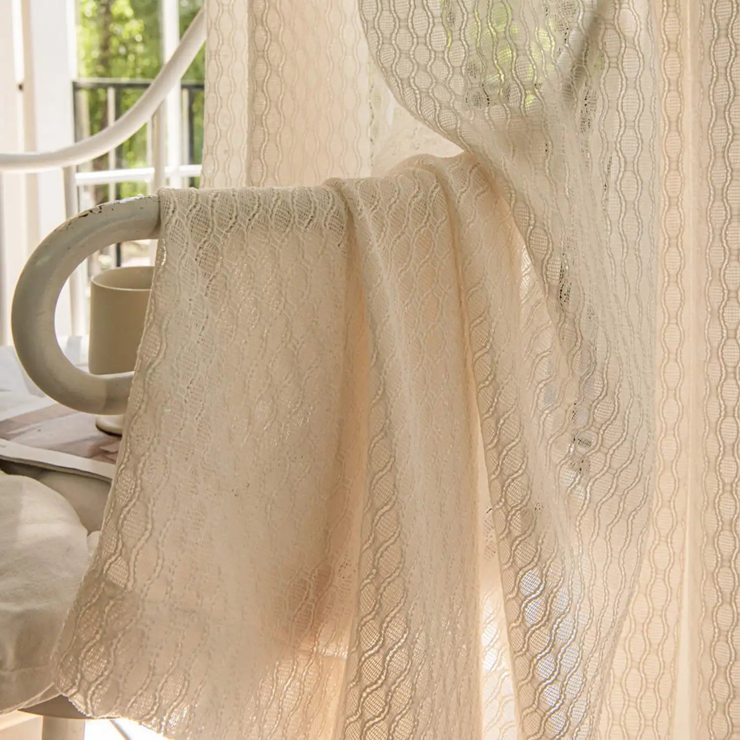 Lux Embroidered Tulle Curtain 1PC