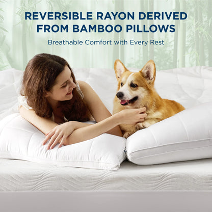 New , Adjustable, Fluffy Bed Pillow with Down Alternative filling, Soft Gusseted Pillow