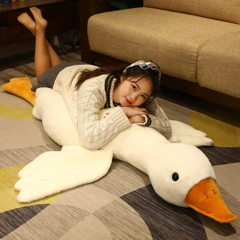 50cm Giant Duck Plush Toys Fluffy Sleep Pillow Cute Animal Stuffed Swan Goose Soft Dolls Floor Mat Kids Girls Birthday Gift toys