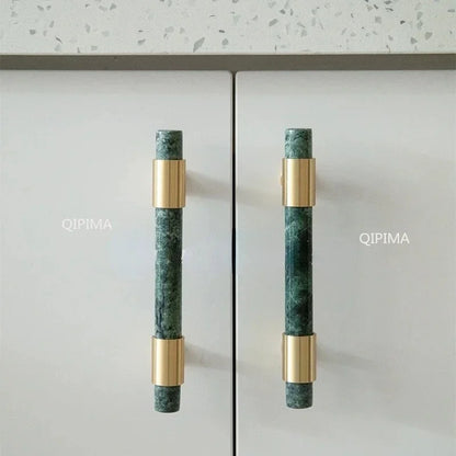 Nordic Marble Cabinet Drawer Pulls and Knobs + Brass Cabinet Door Handle Light Luxury Wardrobe Cupboard Handles Furniture Decor - LUXHOME