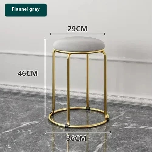 Beauty Salon Gold Luxury Velvet Dining Chair Bar Stool Dresser Chair Vanity Low Stool Taburete Con Respaldo Nordic Furniture YH