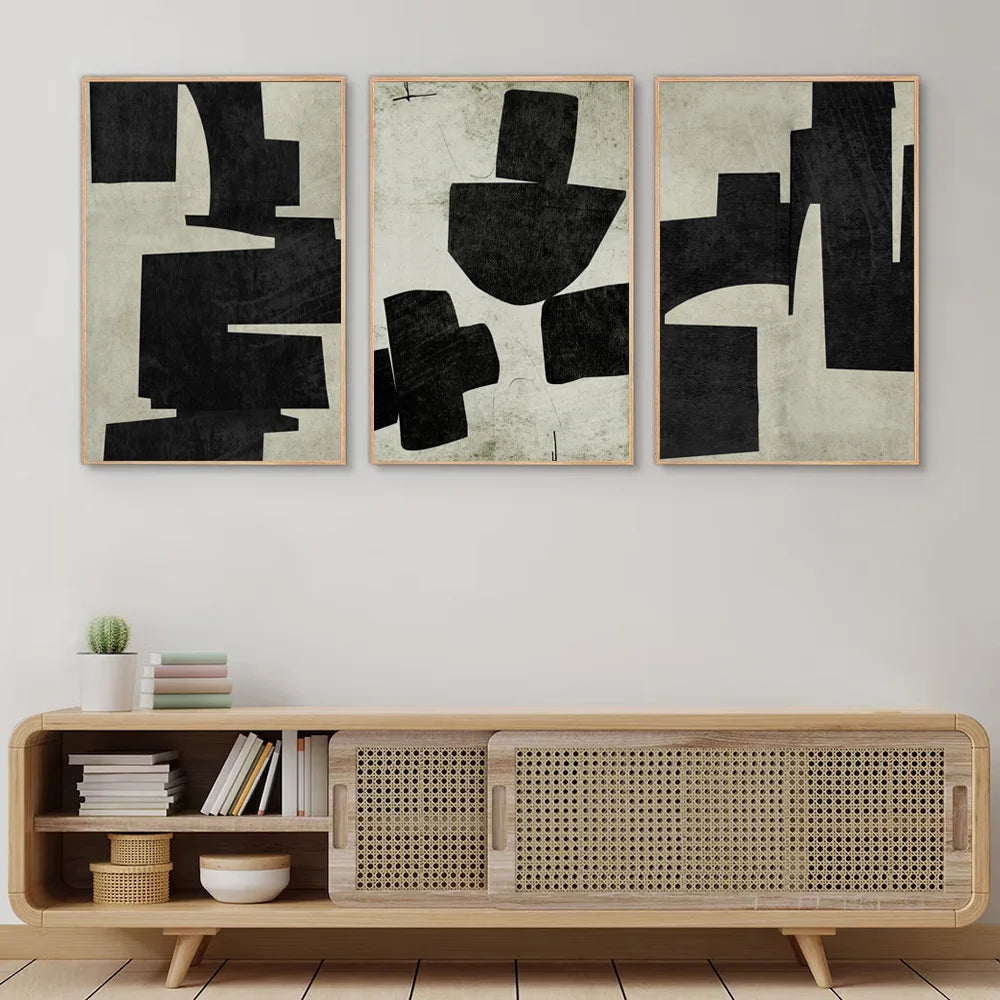 Black And White Abstract Wall Decor Fine Art Nordic Minimalism Poster Modern Canvas Prints Mural Painting For Living Room