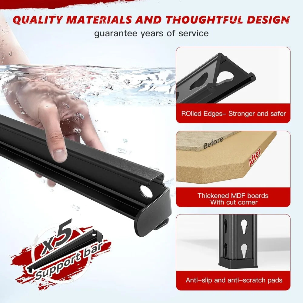 2020LBS Storage Shelves 5 Tier Garage Shelving Heavy Duty Adjustable Garage Shelves, Utility Rack Shelf, Shelving Units