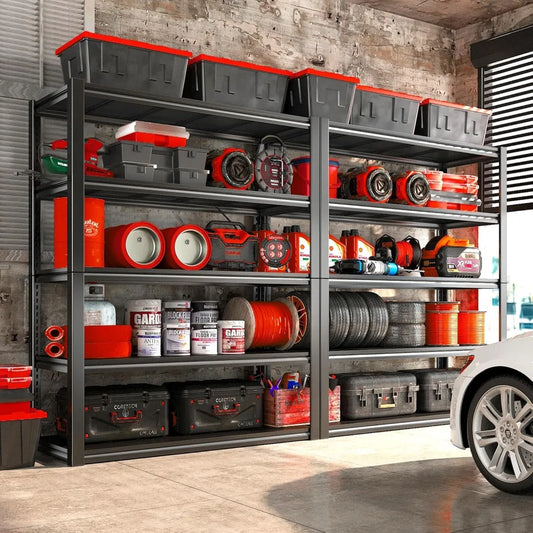 Garage Shelving Heavy Duty, 2500LBS Storage Shelves, 5 Tier Garage Shelves Adjustable Metal Shelving