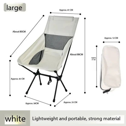 Outdoor Camping Chair Portable Folding Moon Beach Chair Leisure Travel BBQ Fishing Chairs Detachable Picnic Outdoor Furniture