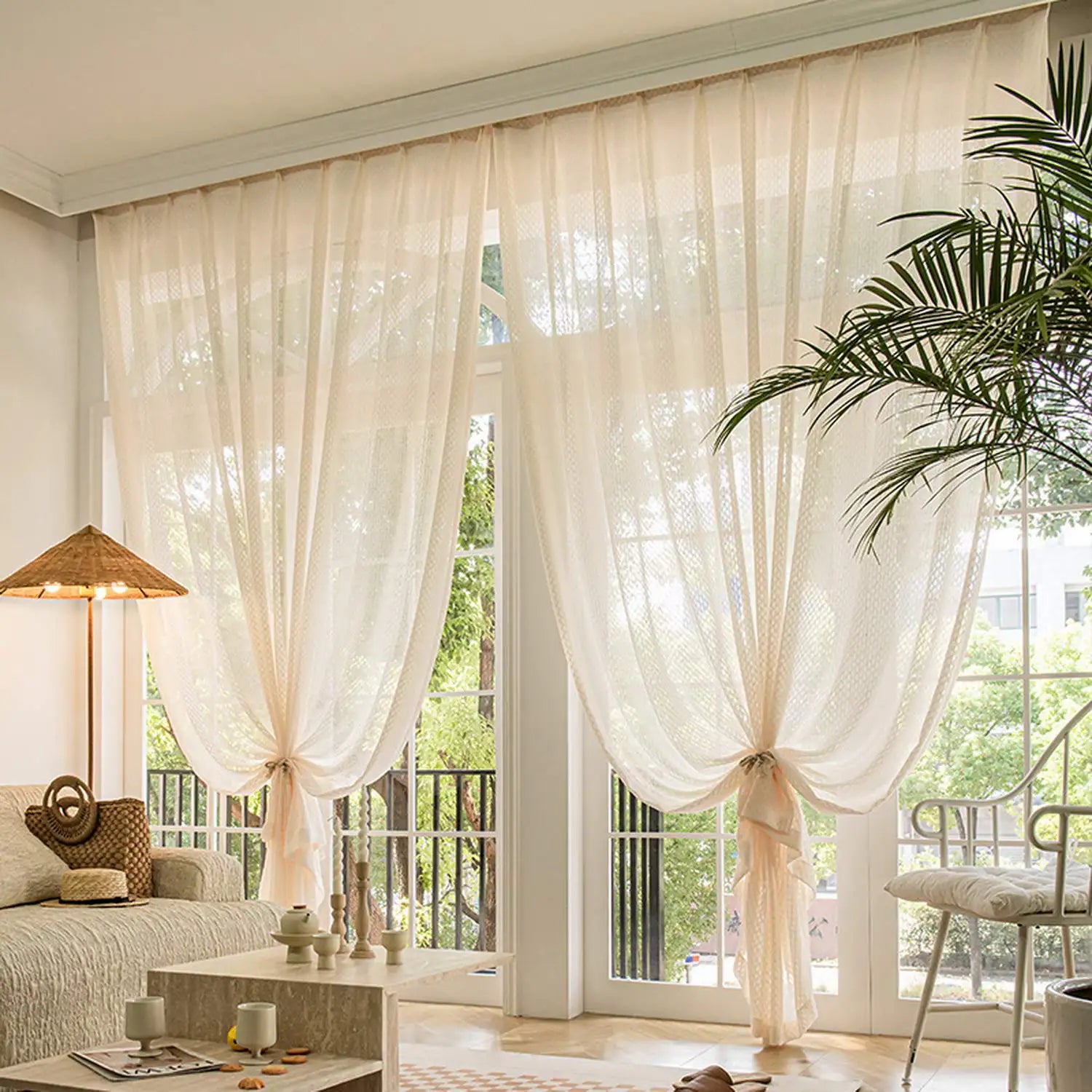 Lux Embroidered Tulle Curtain 1PC