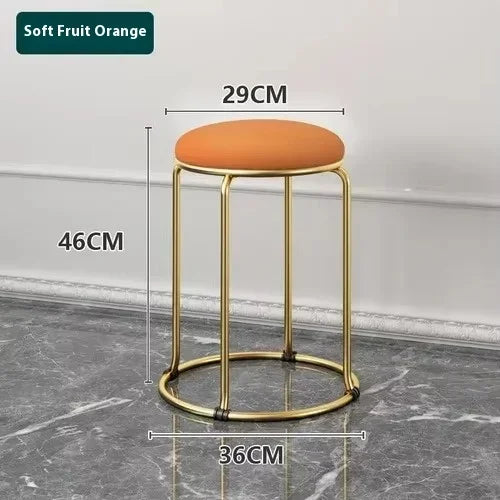 Beauty Salon Gold Luxury Velvet Dining Chair Bar Stool Dresser Chair Vanity Low Stool Taburete Con Respaldo Nordic Furniture YH