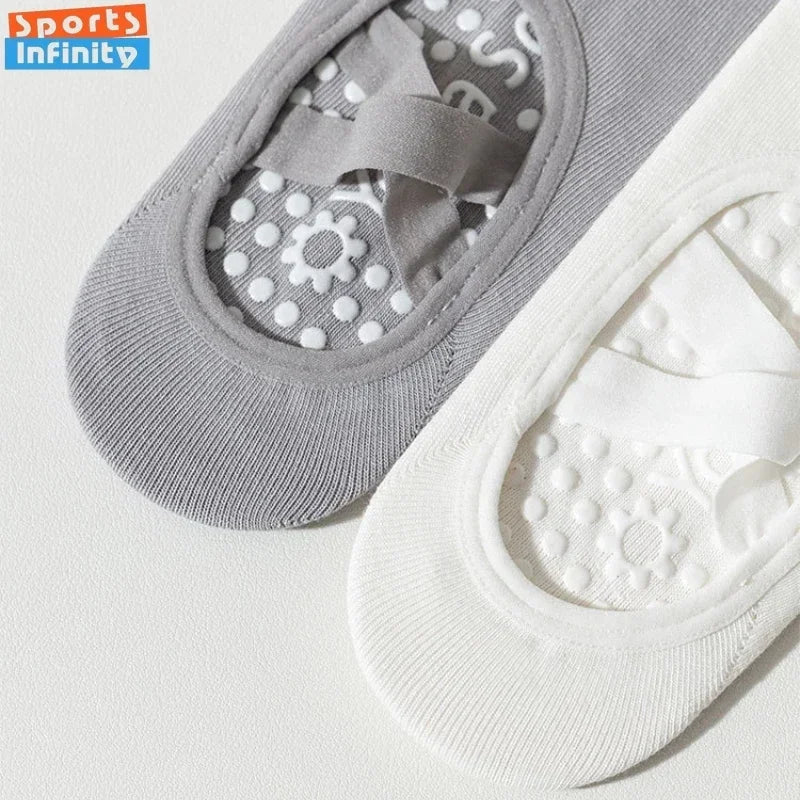 Thin Cotton Breathable Short Non-slip Cross Strap Yoga Socks Pilates Socks Indoor Fitness Dance Training Sports Floor Socks