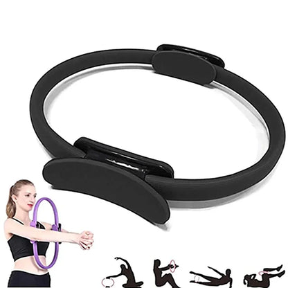 38cm/15in Yoga Fitness Pilates Circle Women Girls Circle Yoga Magic Ring for Home Gym Workout Sports Lose Weight Body Resistance