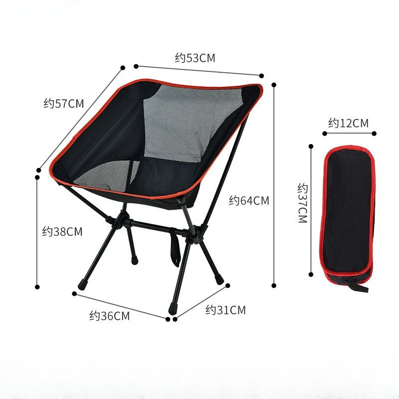 Outdoor Camping Chair Portable Folding Moon Beach Chair Leisure Travel BBQ Fishing Chairs Detachable Picnic Outdoor Furniture