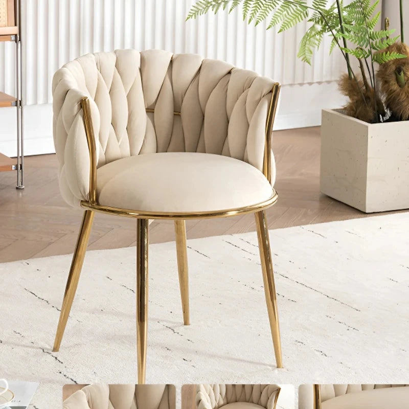 Modern Armchairs For Living Room High Grade Flannel Bar Stool Bedroom Makeup Chair Back Lift Swivel Nail Dressing Chair