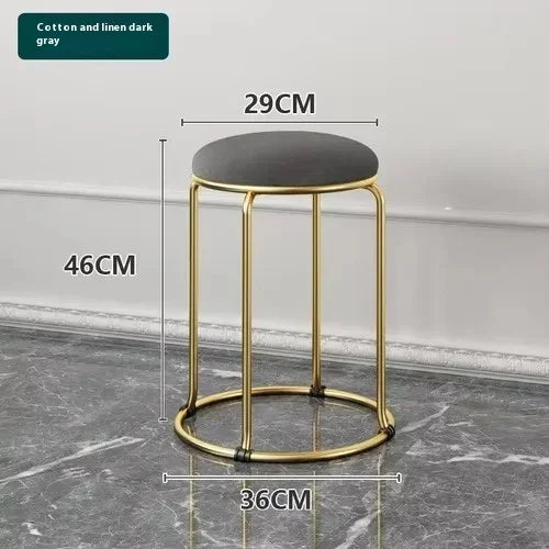 Beauty Salon Gold Luxury Velvet Dining Chair Bar Stool Dresser Chair Vanity Low Stool Taburete Con Respaldo Nordic Furniture YH