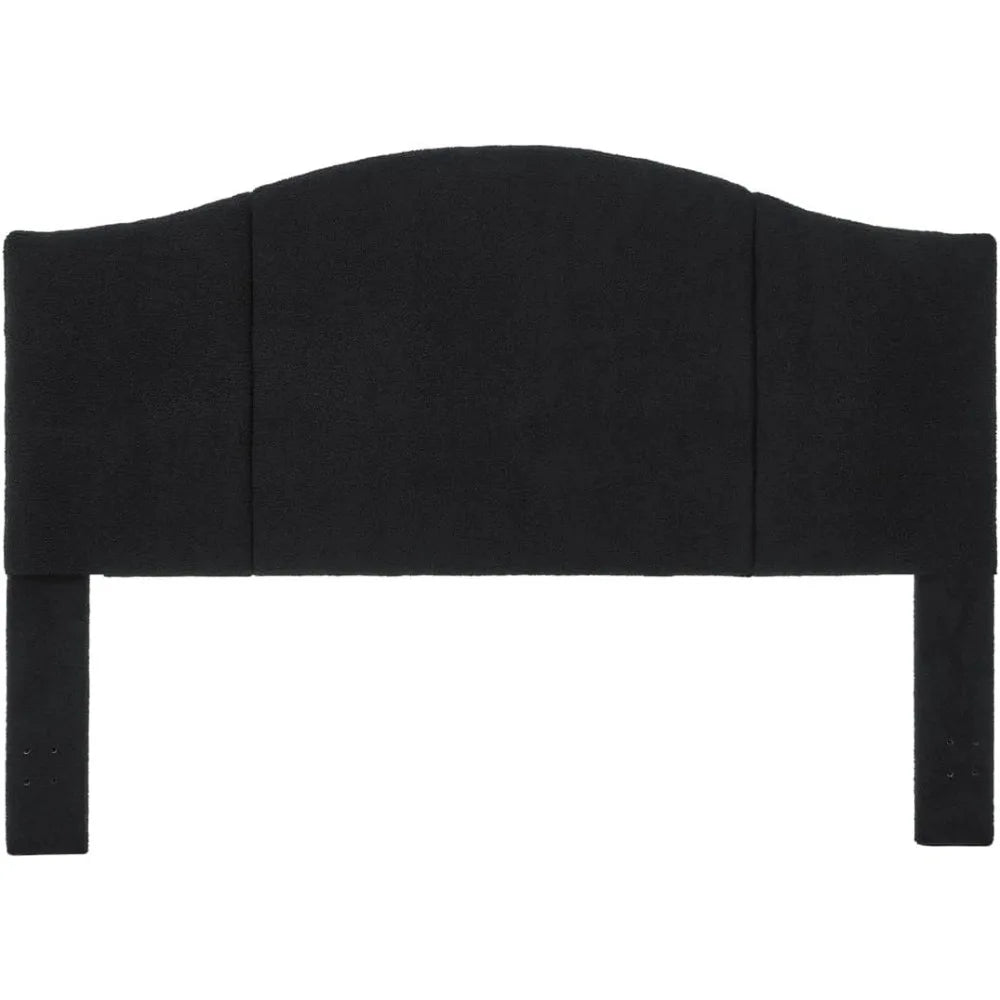 Middle Century Upholstered Foldable Headboard,Modern Boucle Teddy Fabric Headboard King/California King Headboards