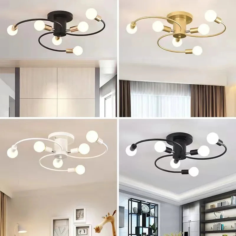 Living Room Ceiling Light European Bedroom Ceiling Light Modern Iron Chandelier Ceiling Lamp Dining Room Kitchen Decorations