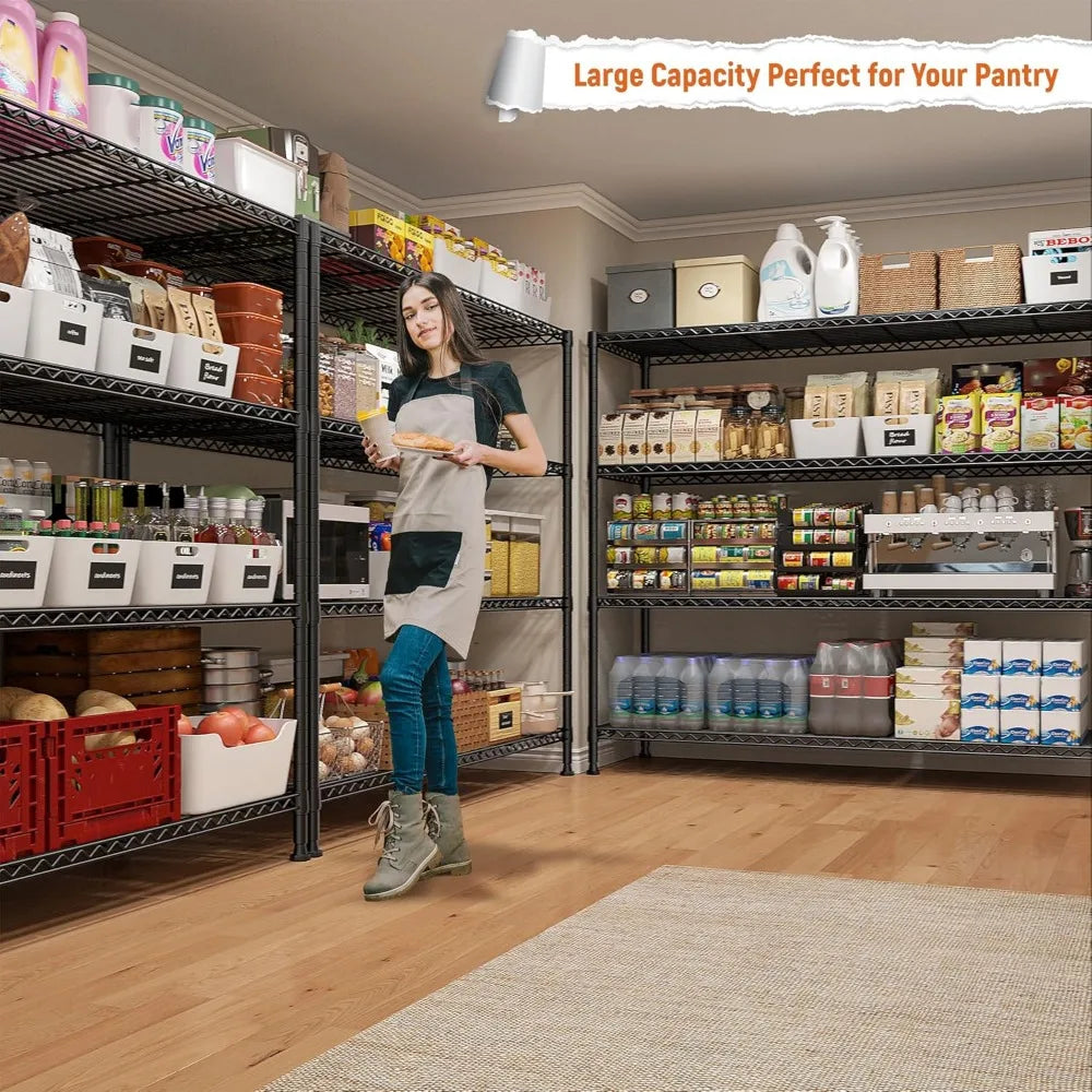 Storage Shelves 45.3''W Wire Shelving Unit 4 Tier Metal  Shelvess Kitchen Steel ShelvingShelves for, Storage Rack