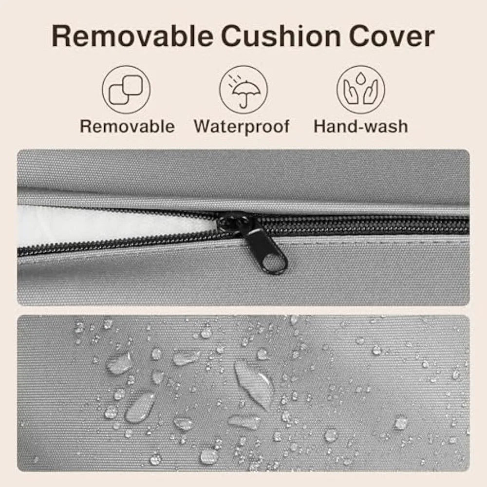 4 Piece Outdoor Patio Furniture Set, Wicker Patio Furniture with Glass Coffee Table, Rocking Wicker Bistro Set, for Backyard