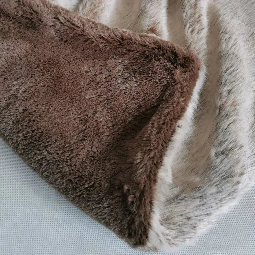 Faux Rabbit Fur Throw Blanket
