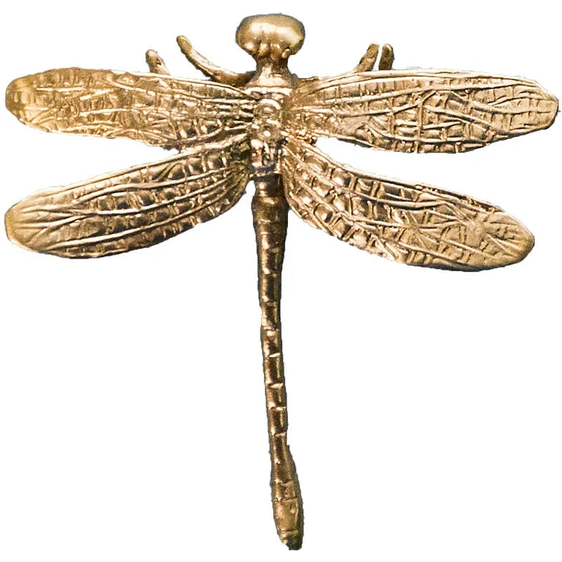 Nordic Gold Dragonfly Single Hole Brass Furniture Handle Luxurious Kitchen Drawer Handles Hardware Dresser Cabinet Pulls - LUXHOME