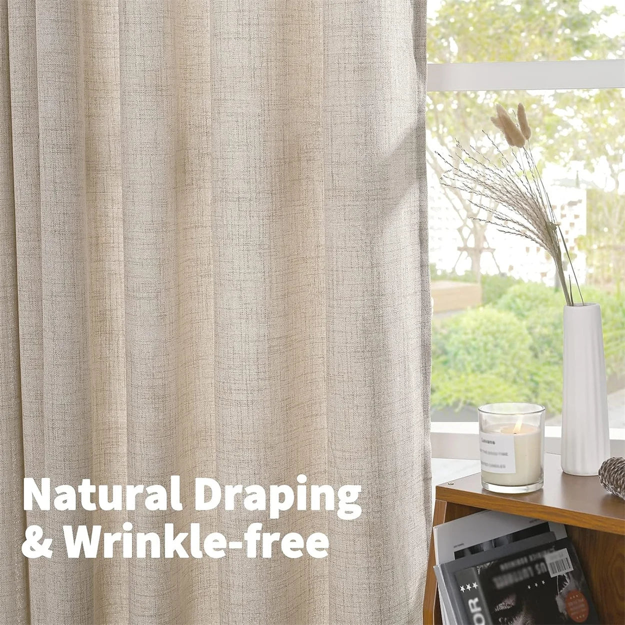 Natural Linen Curtains 1 PC