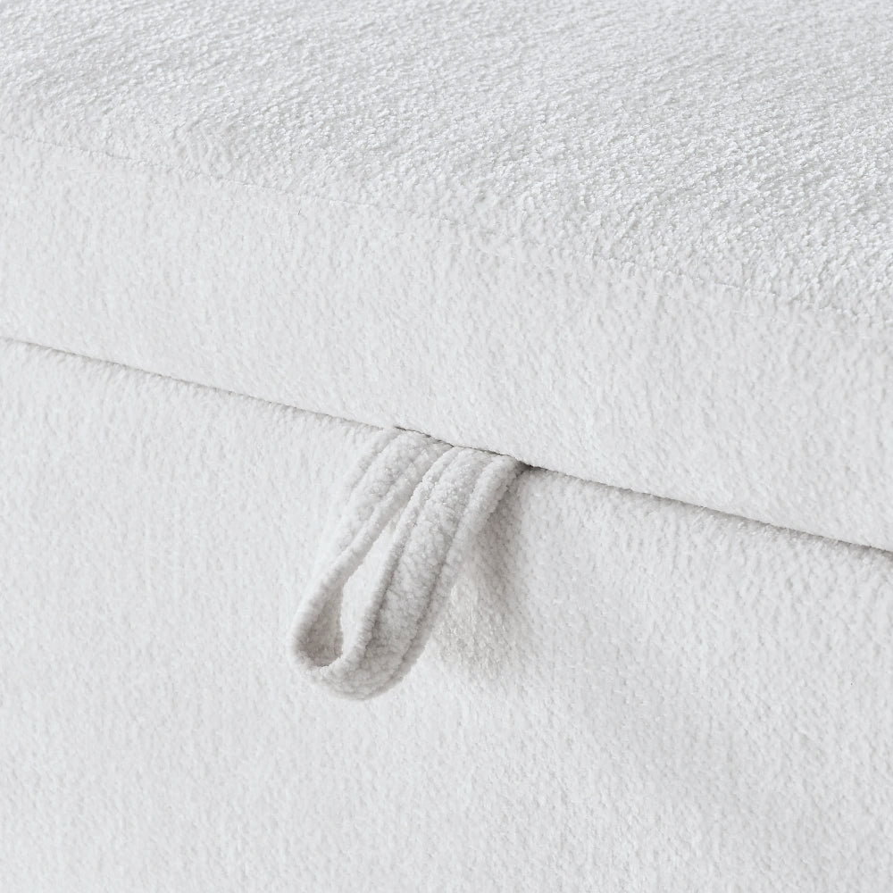 Oval Ottoman StorageBench Chenille Fabric Bench with Large Storage Space for The Living Room,Entryway and Bedroom Storage Bench