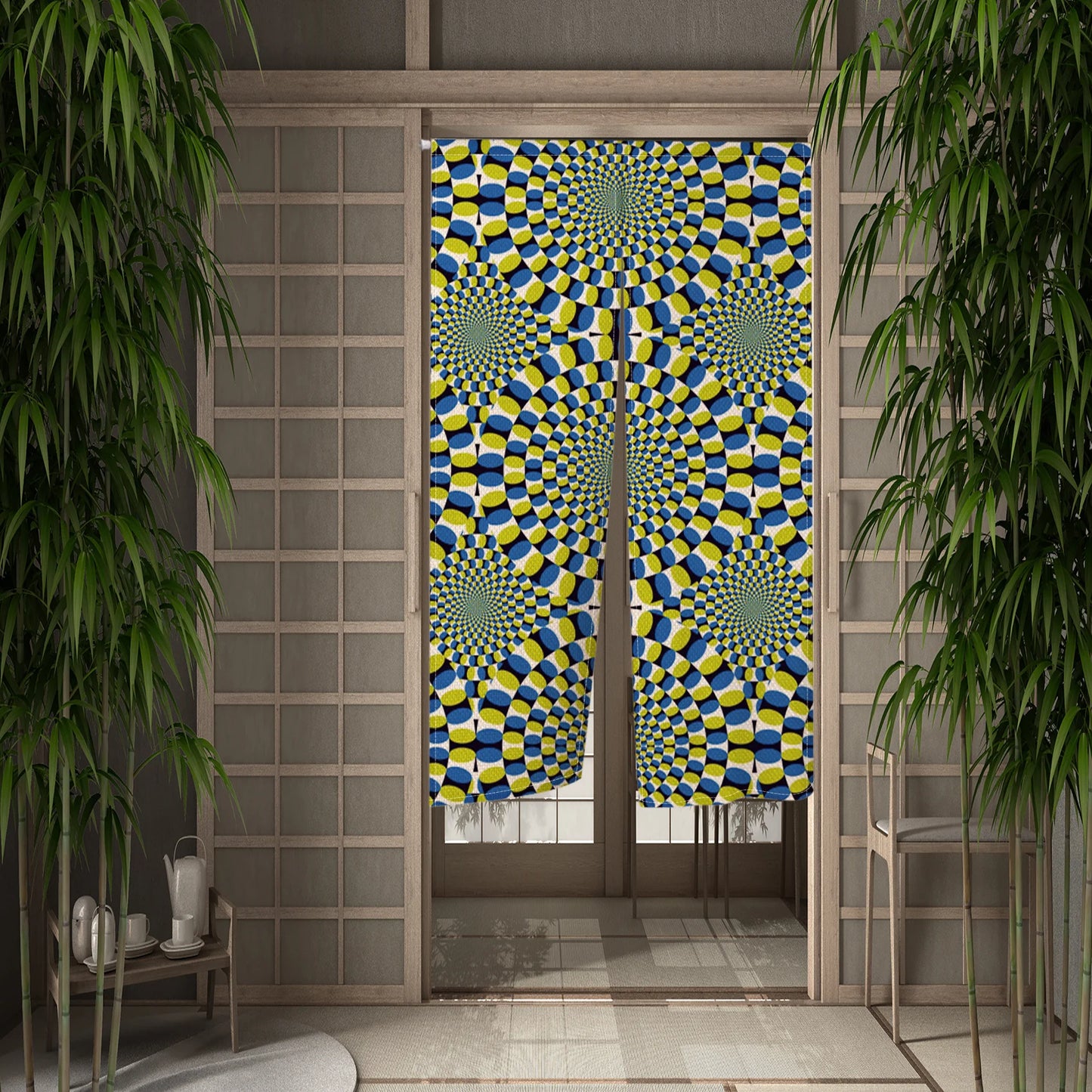 Psychedelic Mandala Pattern Door Curtain Dining Room Kitchen Door Curtain Partition Curtain Drape Entrance Hanging Half-Curtains