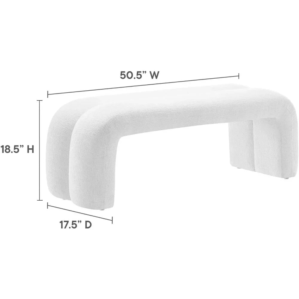 Modern Simple Bedroom Bed Stool - Chenille Upholstered Accent Bench