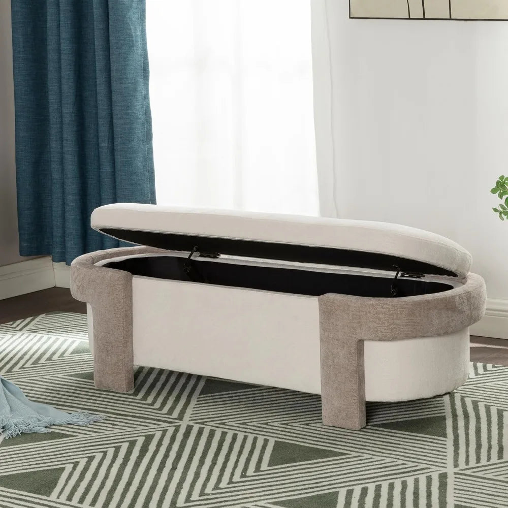 Storage Ottoman Bench,Versatile Upholstered Ottoman End of Bed Bench Seat,Large Ottoman with Storage for Bedroom Living Room