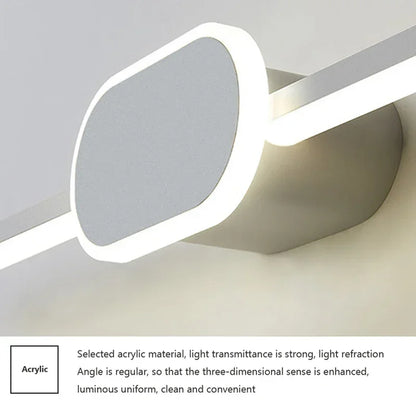 Modern Wall Lamp Luxury Bathroom Black White Aluminum LED Strip Mirror Lamp Bathroom Lamp Simple Bathroom Mirror LED Light