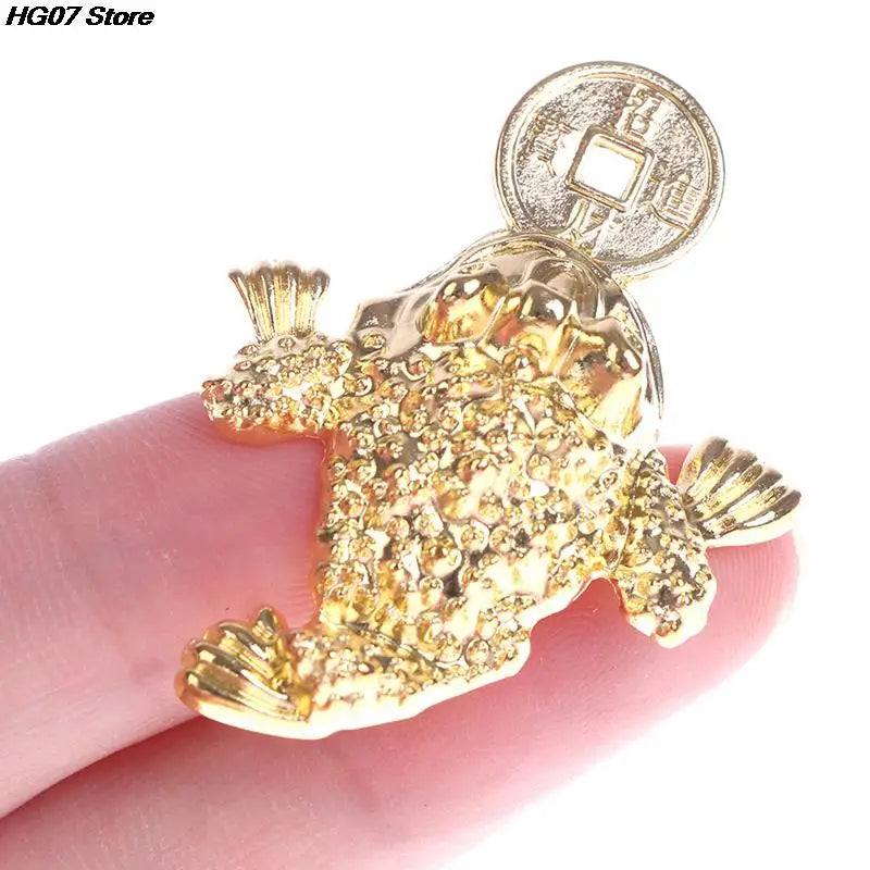 5/10PCS Gold Home Decor Feng shui Pocket Toad Frogs Fortune Key Ring Fashion Car Keychain Charm Bag Pendant Keyring Key Chains