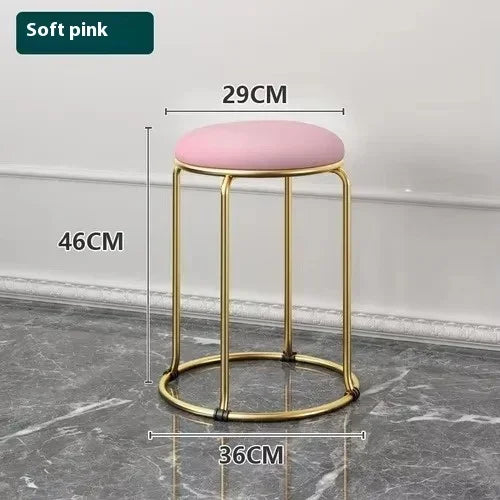 Beauty Salon Gold Luxury Velvet Dining Chair Bar Stool Dresser Chair Vanity Low Stool Taburete Con Respaldo Nordic Furniture YH