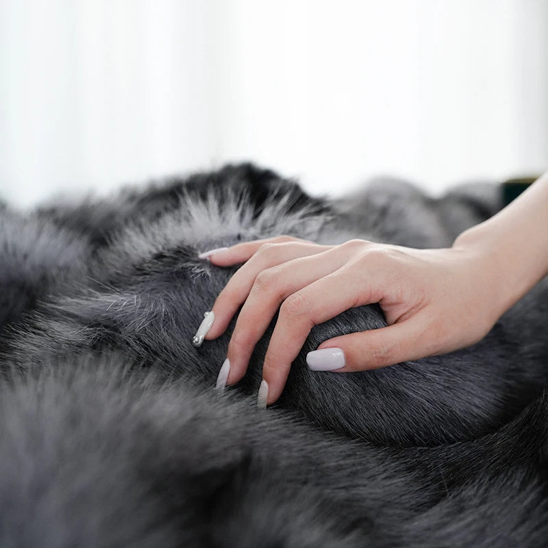 Luxury Faux Fur Fluffy No Hair Loss Blankets for Beds Sofa Cover Living Room Bedroom Natural Soft  High-end Decorative Blanket