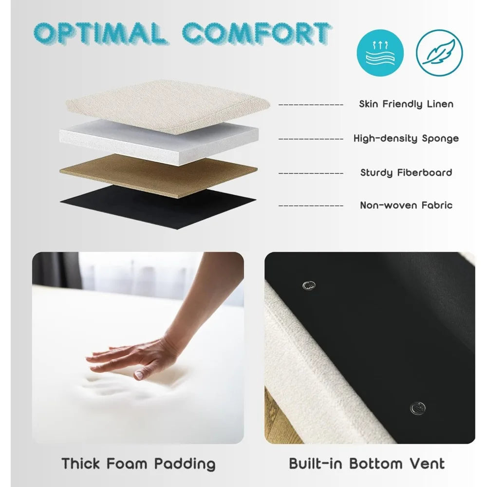 Lux Linen Oval Storage Bench