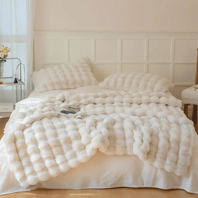 Lux Faux Fur Throw Blanket