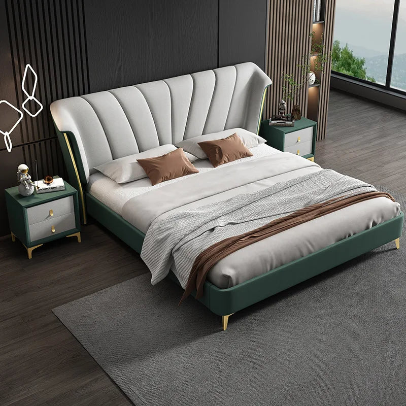 Luxury bedroom furniture king queen size sleeping bed villa house storage bed frame california king size bed frame luxury