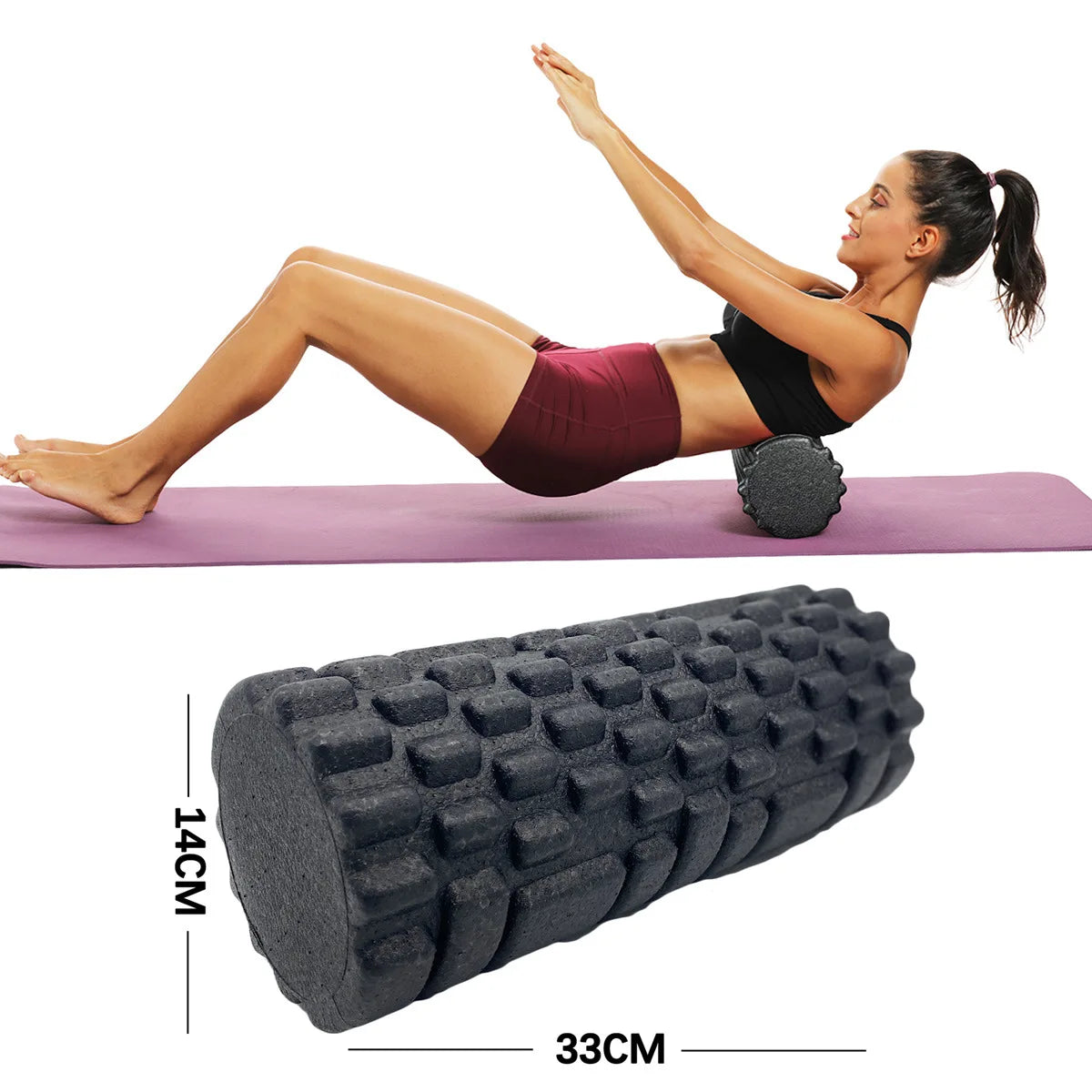 33cm Fitness Foam Roller Yoga Massage Roller EPP High Density Body Massager Muscle Therapy Pilates Exercises Gym Home Exercise