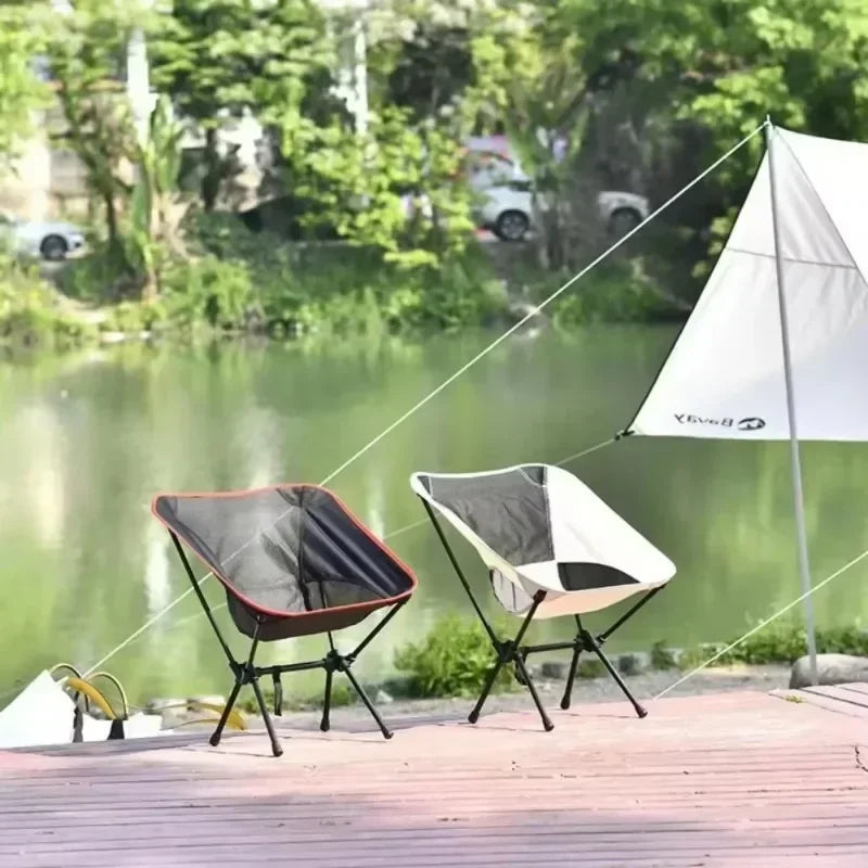 Outdoor Camping Chair Portable Folding Moon Beach Chair Leisure Travel BBQ Fishing Chairs Detachable Picnic Outdoor Furniture