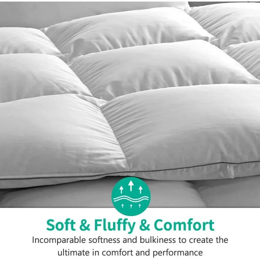 Full/Queen Size Goose Feathers Down Comforter Duvet Insert - Ultra-Soft All Season Down Comforter Hotel Collection Comforter