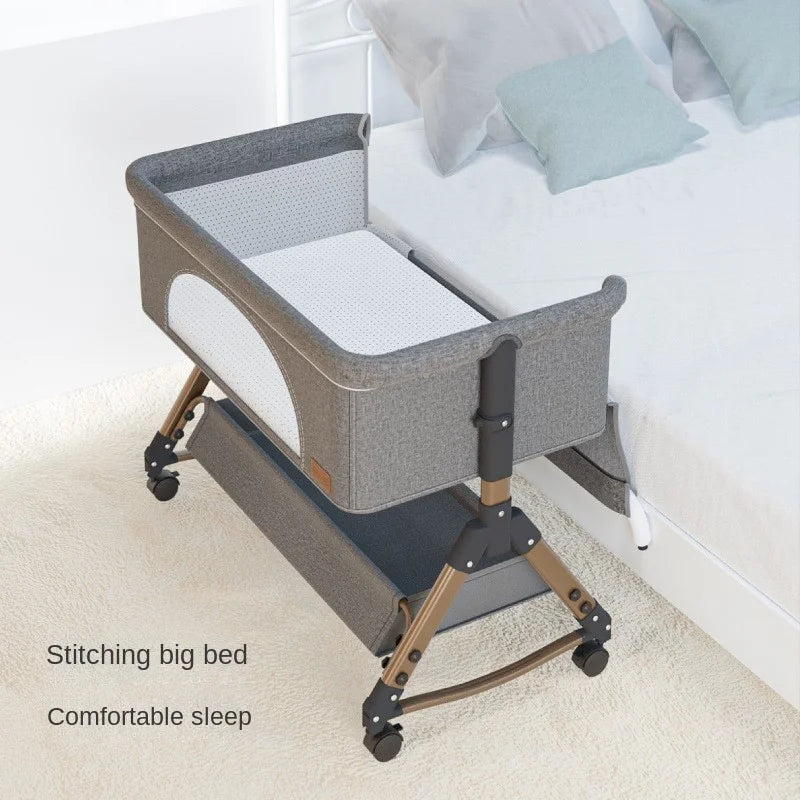 K-star Baby Crib Newborn Small Bed Splicing Large Bed Cradle Bed Sleeping Basket Movable Foldable Portable And Multifunctional