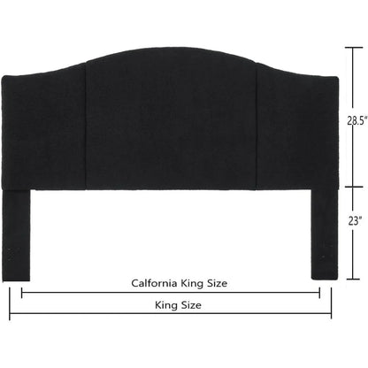 Middle Century Upholstered Foldable Headboard,Modern Boucle Teddy Fabric Headboard King/California King Headboards