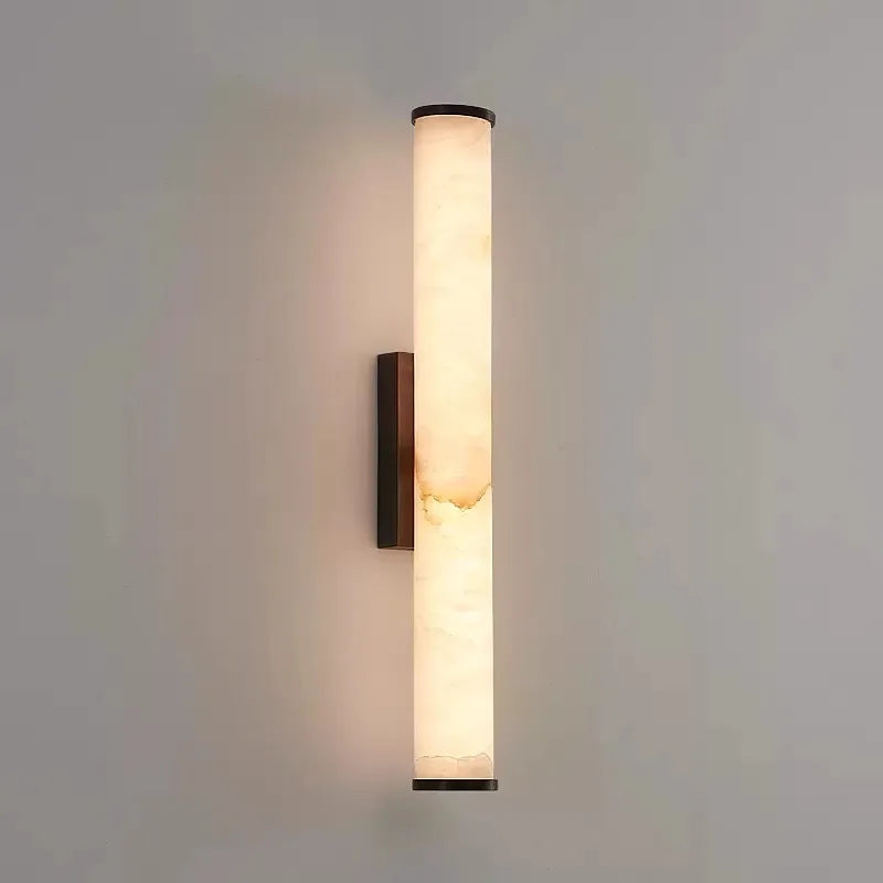 New Natural Marble LED Wall Lamp AC110V 220V 3 Color Dimming Luxury Copper Wall Light For Sconce TV Background Aisle Lighting