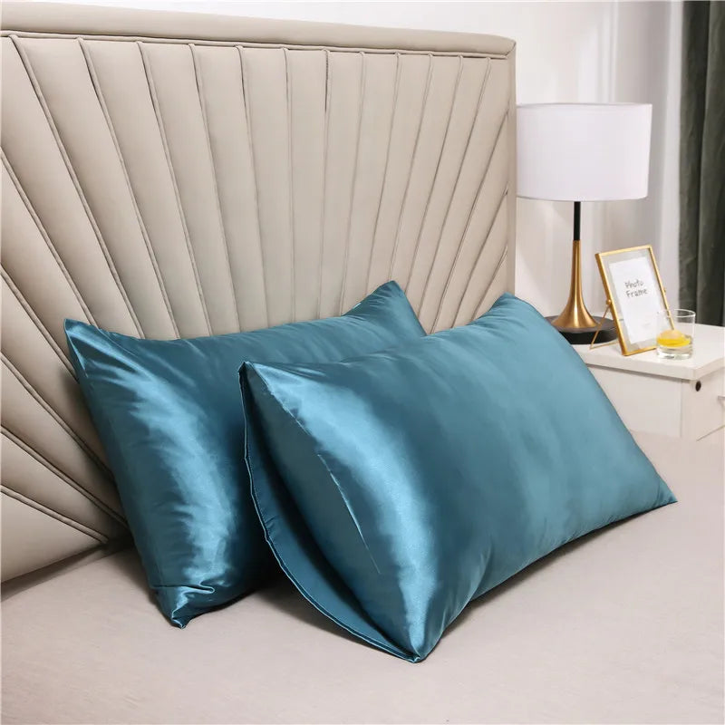 Silk Pillowcase White Black Grey Blue Bed Decorative Satin Hair Beauty Pillow Covers Luxury Comfortable Home Bedding Cases