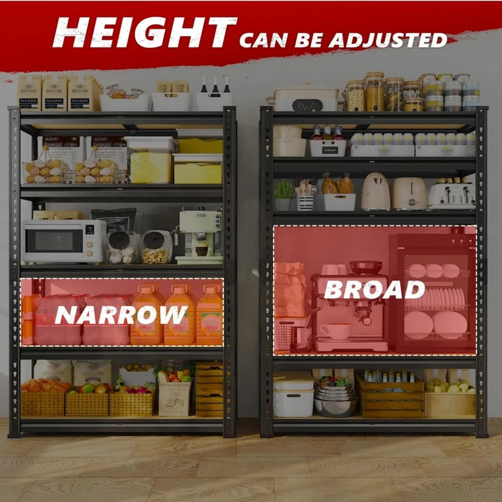 2020LBS Storage Shelves 5 Tier Garage Shelving Heavy Duty Adjustable Garage Shelves, Utility Rack Shelf, Shelving Units