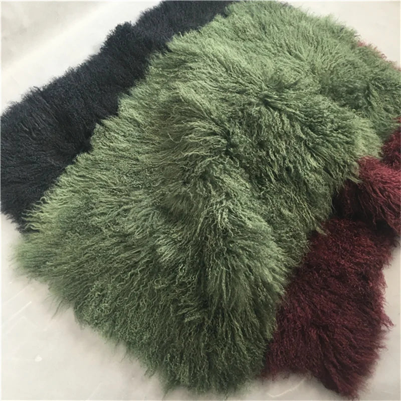 Alicefur Tibetan Mongolian Lamb Fur Plate Real Genuine Eco Tanned Curly Long Hair 120x60 CM For Garment Blankets Diy Fabrics