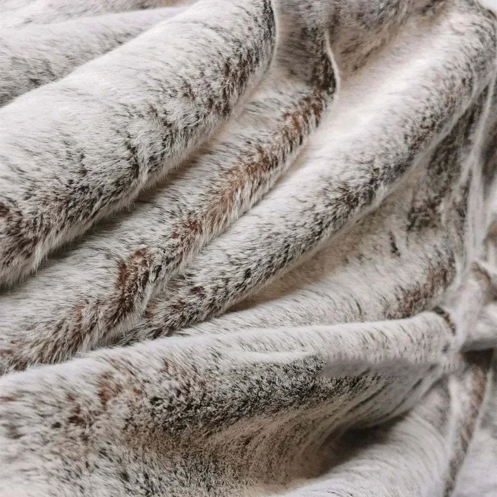 Faux Rabbit Fur Throw Blanket