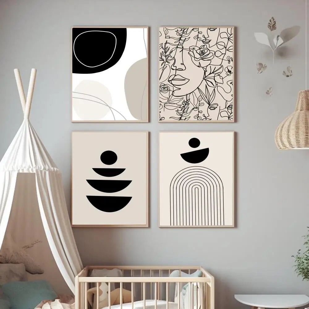 Abstract Bohemian Wall Art Poster Boho Movie Sticky Posters Vintage Room Home Bar Cafe Decor Room Wall Decor