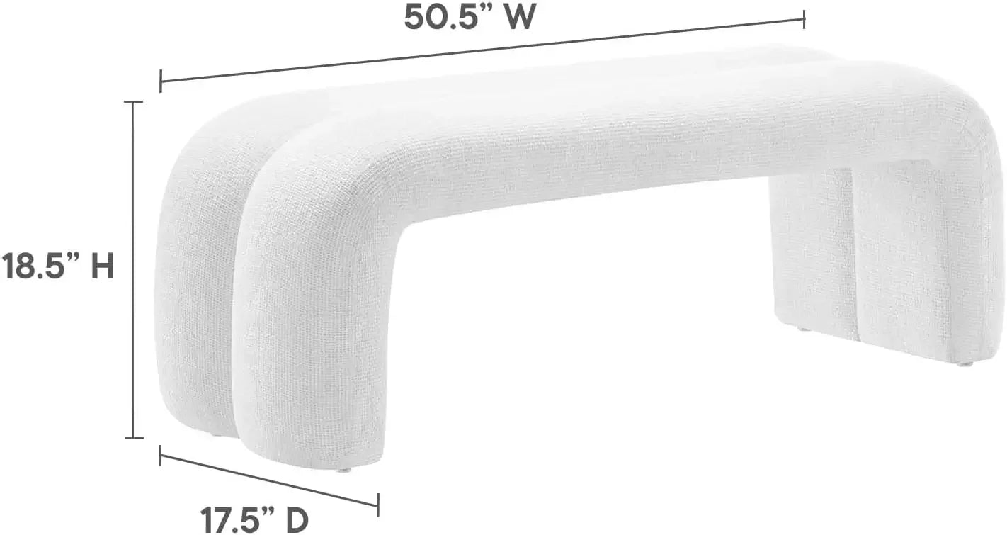 Modern Simple Bedroom Bed Stool - Chenille Upholstered Accent Bench