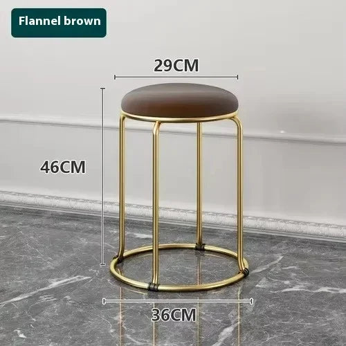 Beauty Salon Gold Luxury Velvet Dining Chair Bar Stool Dresser Chair Vanity Low Stool Taburete Con Respaldo Nordic Furniture YH